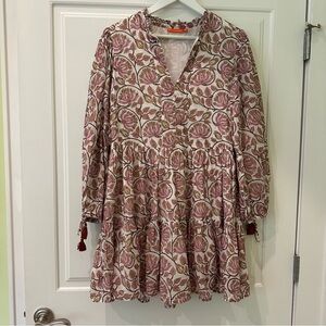 Oliphant Ruffled Dress Purple and Gold